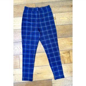 Nordstrom Denim Blue Plaid Printed Skinny Pants Women's Size Small S